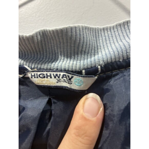 Highway Jeans Denim Bomber Jacket 2X Light Wash Zip Up Cotton Oversized - Picture 3 of 4